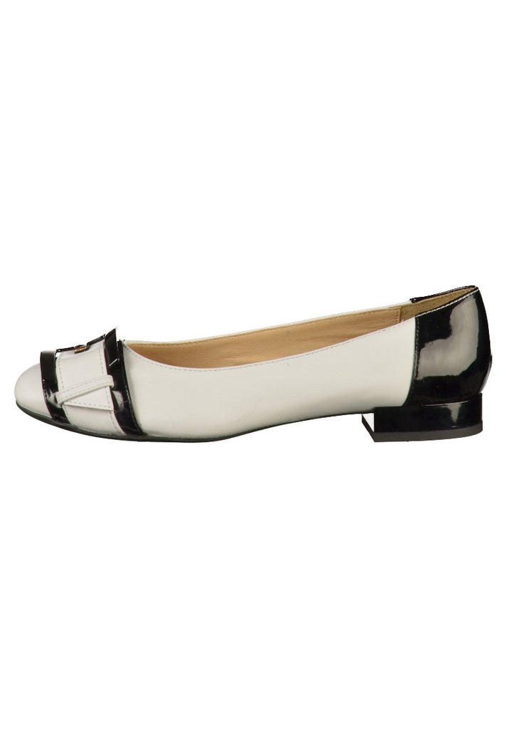Geox Ballerinas Leder Weiß/Schwarz - surf4shoes