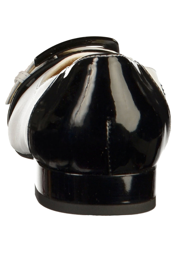 Geox Ballerinas Leder Weiß/Schwarz - surf4shoes