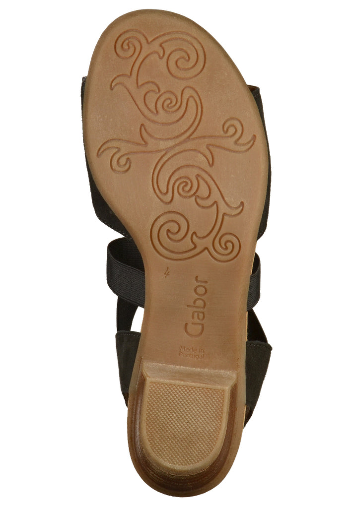 Gabor Sandalen Leder Schwarz - surf4shoes