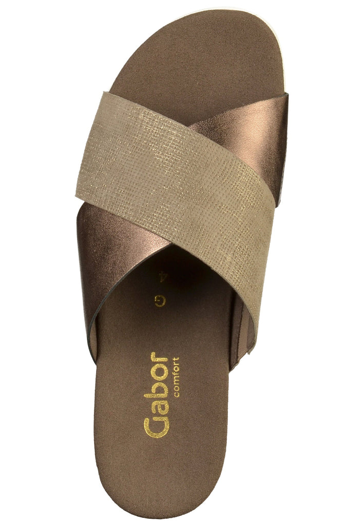 Gabor Pantoletten Leder Braun - surf4shoes