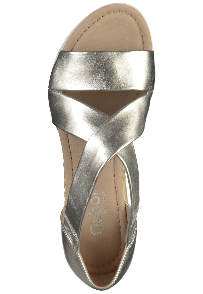 Gabor Sandalen Leder Silber - surf4shoes