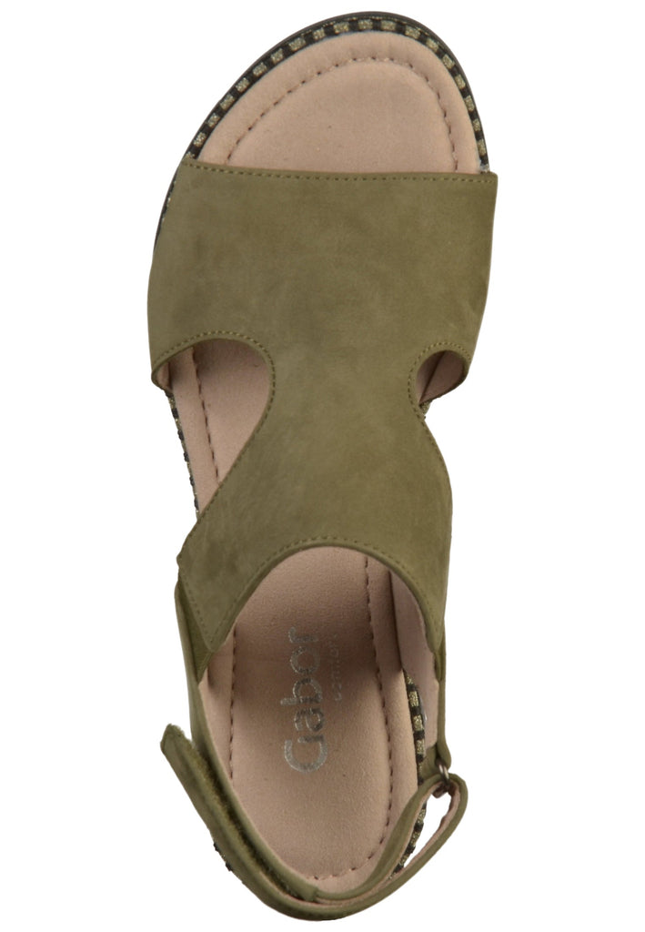 Gabor Sandalen Leder Oliv - surf4shoes