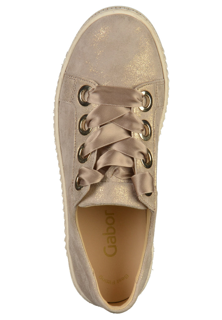Gabor Halbschuhe Nubukleder Beige - surf4shoes