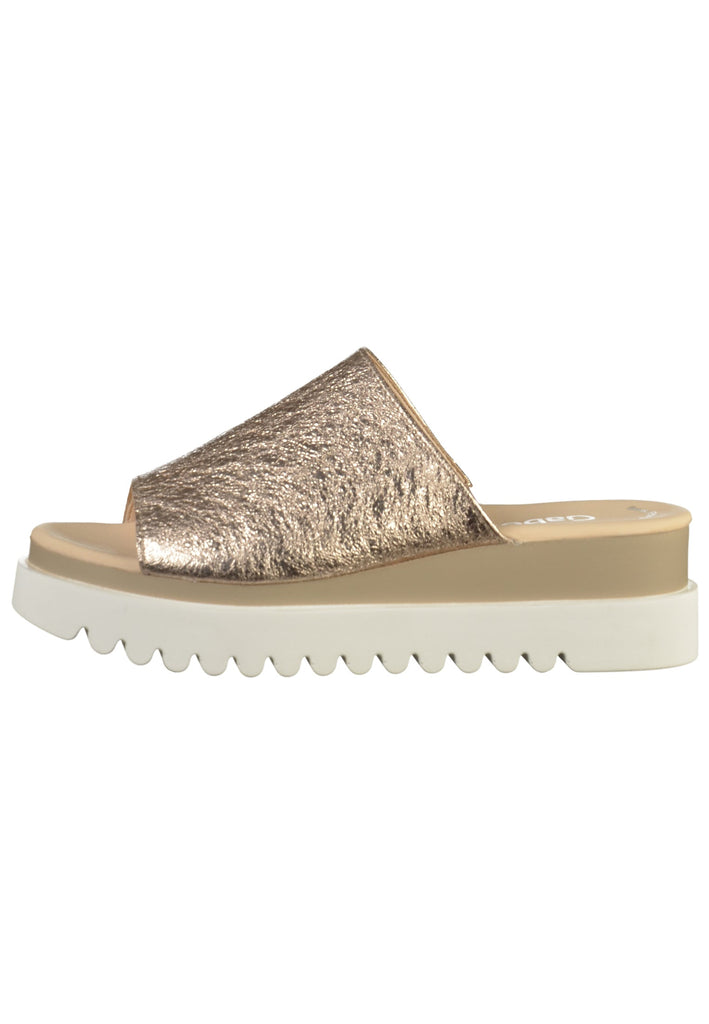 Gabor Pantoletten Leder Beige - surf4shoes