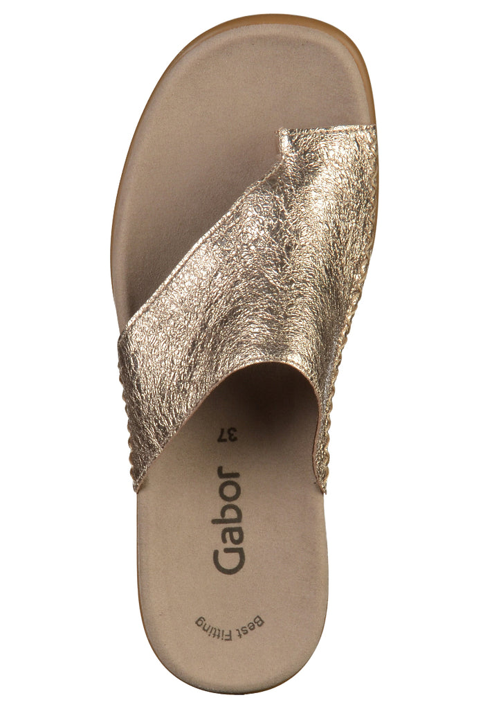 Gabor Zehensteg Lederimitat Gold - surf4shoes