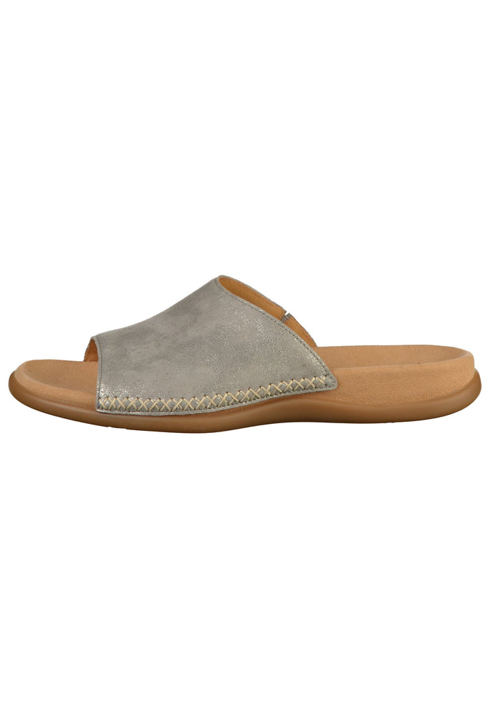 Gabor Pantoletten Leder Grau - surf4shoes