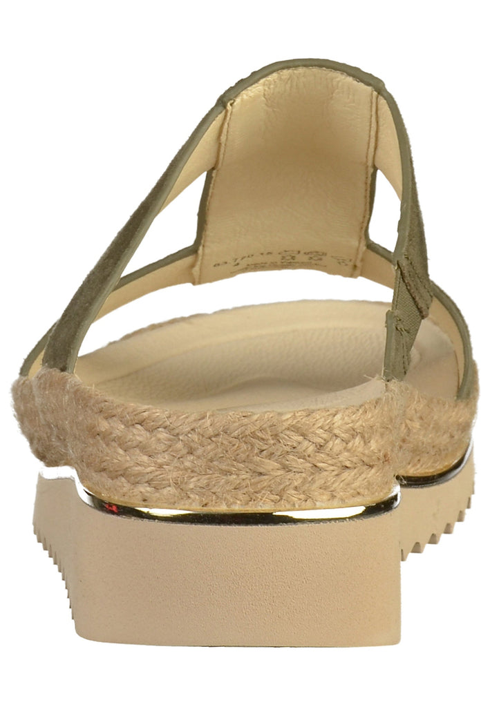 Gabor Pantoletten Nubukleder Oliv - surf4shoes
