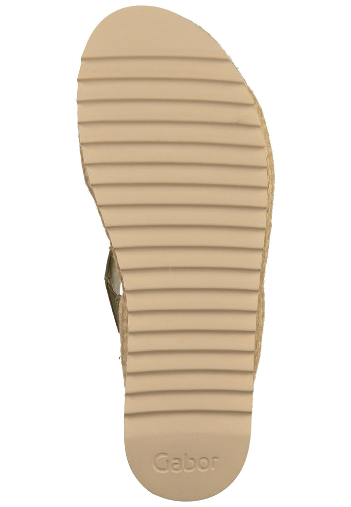 Gabor Pantoletten Nubukleder Oliv - surf4shoes