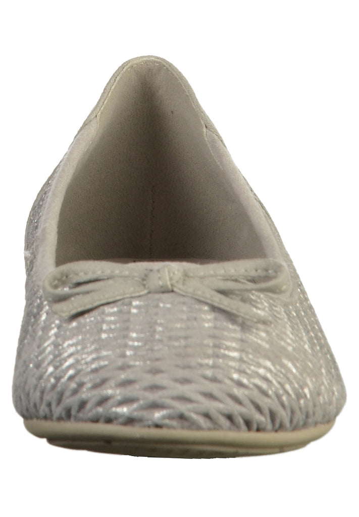 Jana Ballerinas Leder/Textil Grau/Silber - surf4shoes