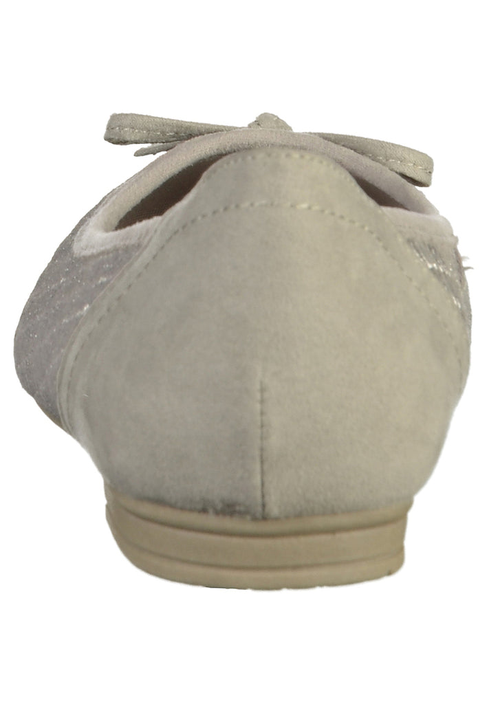 Jana Ballerinas Leder/Textil Grau/Silber - surf4shoes