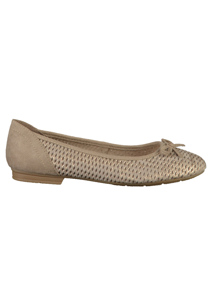 Jana Ballerinas Leder/Textil Taupe - surf4shoes
