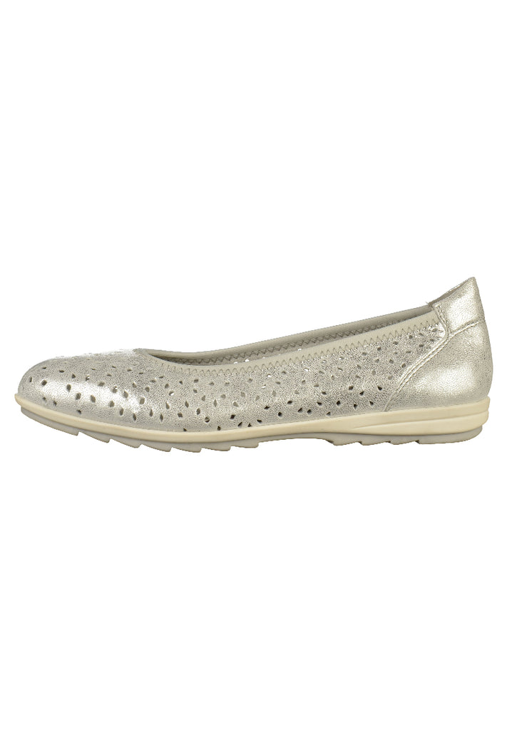 Jana Ballerinas Leder Silber - surf4shoes