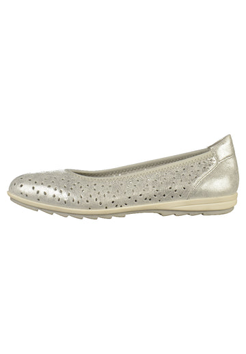 Jana Ballerinas Leder Silber - surf4shoes