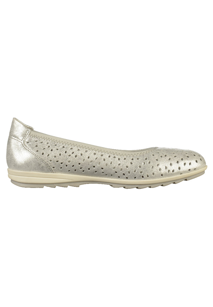 Jana Ballerinas Leder Silber - surf4shoes