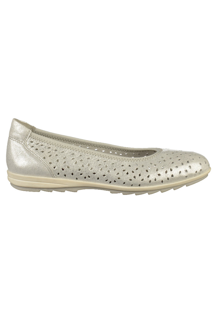 Jana Ballerinas Leder Silber - surf4shoes