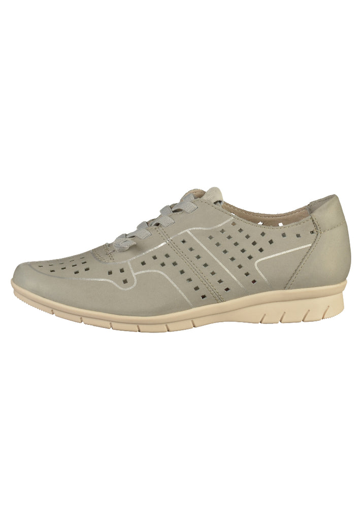 Jana Halbschuhe Leder Hellgrau - surf4shoes