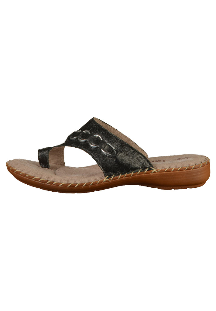 Jana Pantoletten Leder Schwarz - surf4shoes