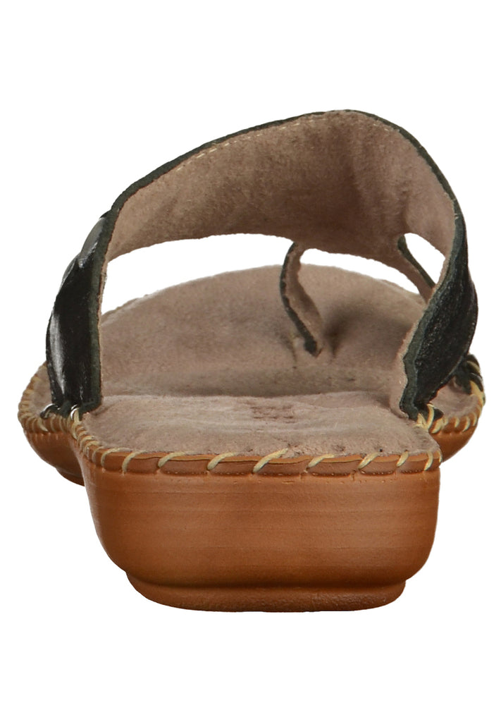 Jana Pantoletten Leder Schwarz - surf4shoes