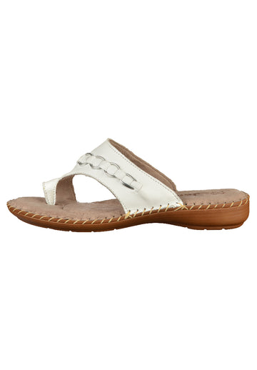 Jana Pantoletten Leder Weiß - surf4shoes