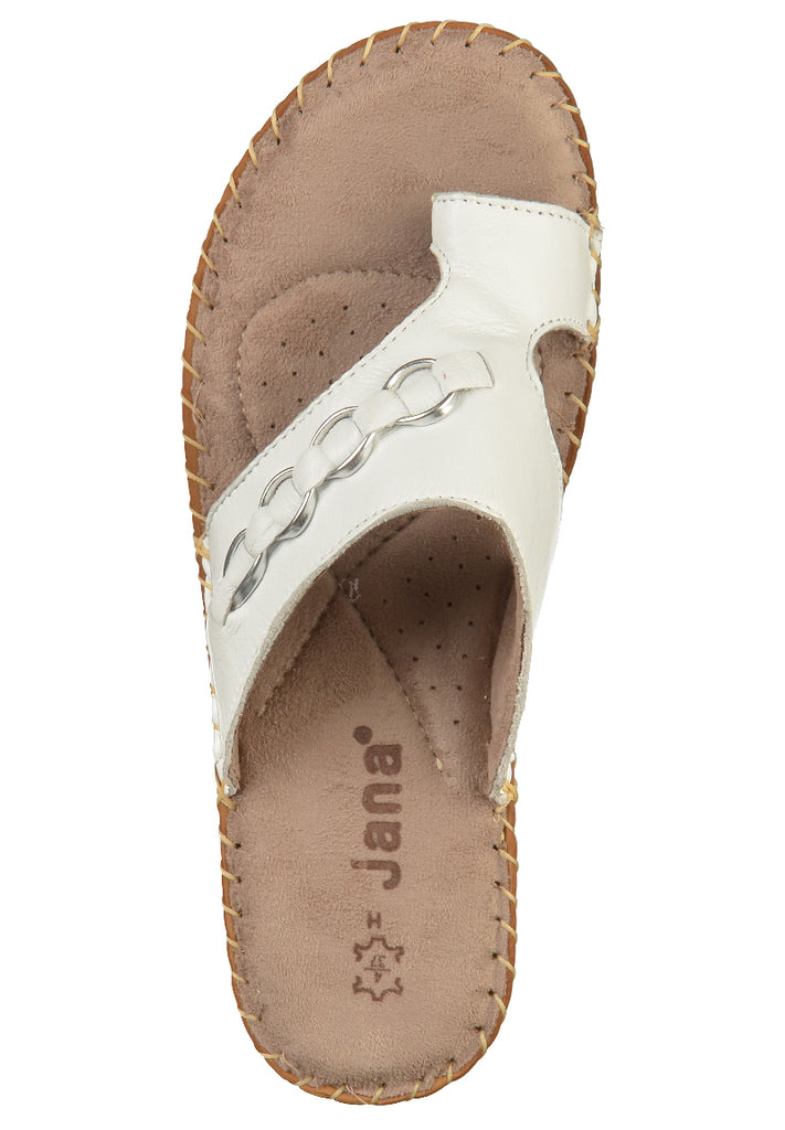 Jana Pantoletten Leder Weiß - surf4shoes