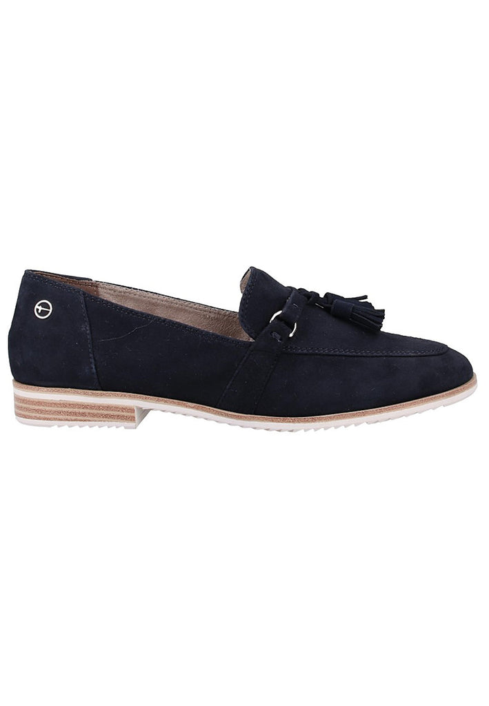 Tamaris Slipper Veloursleder Navy - surf4shoes
