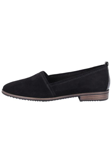 Tamaris Slipper Veloursleder/Textil Schwarz - surf4shoes