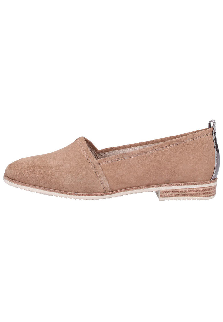 Tamaris Slipper Veloursleder/Textil Braun - surf4shoes