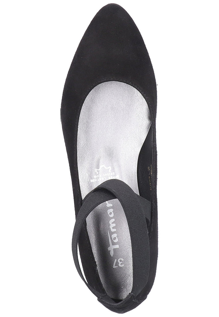 Tamaris Ballerinas Veloursleder Schwarz - surf4shoes