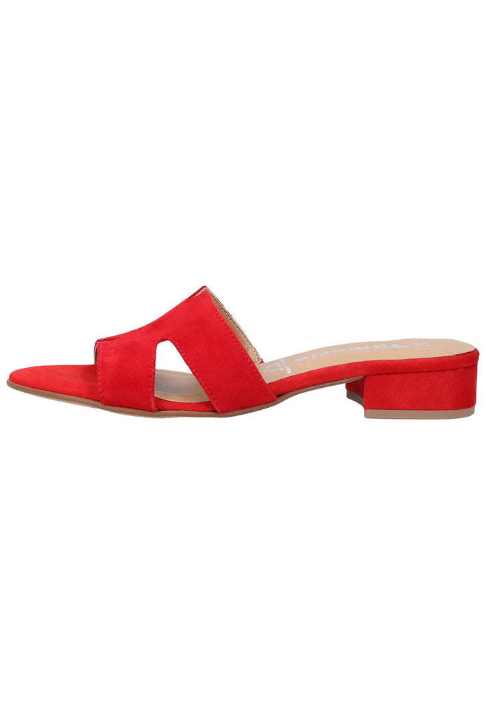 Tamaris Pantoletten Veloursleder Rot - surf4shoes