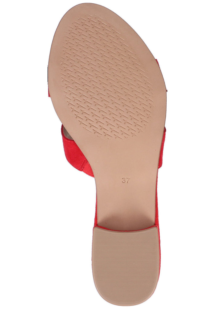 Tamaris Pantoletten Veloursleder Rot - surf4shoes