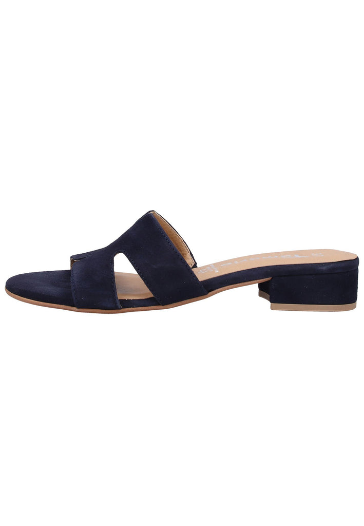 Tamaris Pantoletten Veloursleder Navy - surf4shoes