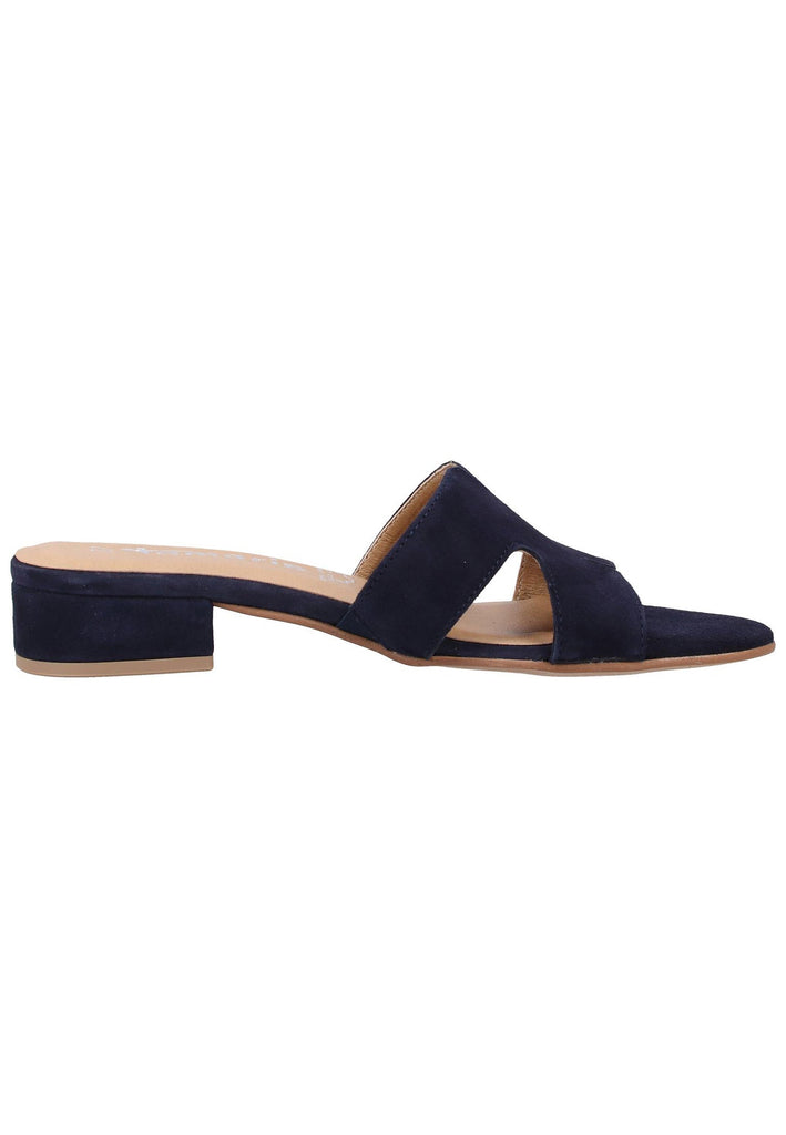 Tamaris Pantoletten Veloursleder Navy - surf4shoes