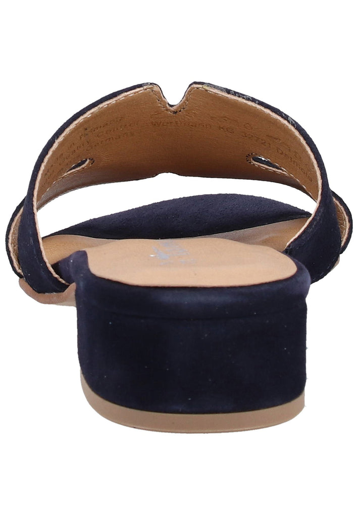 Tamaris Pantoletten Veloursleder Navy - surf4shoes