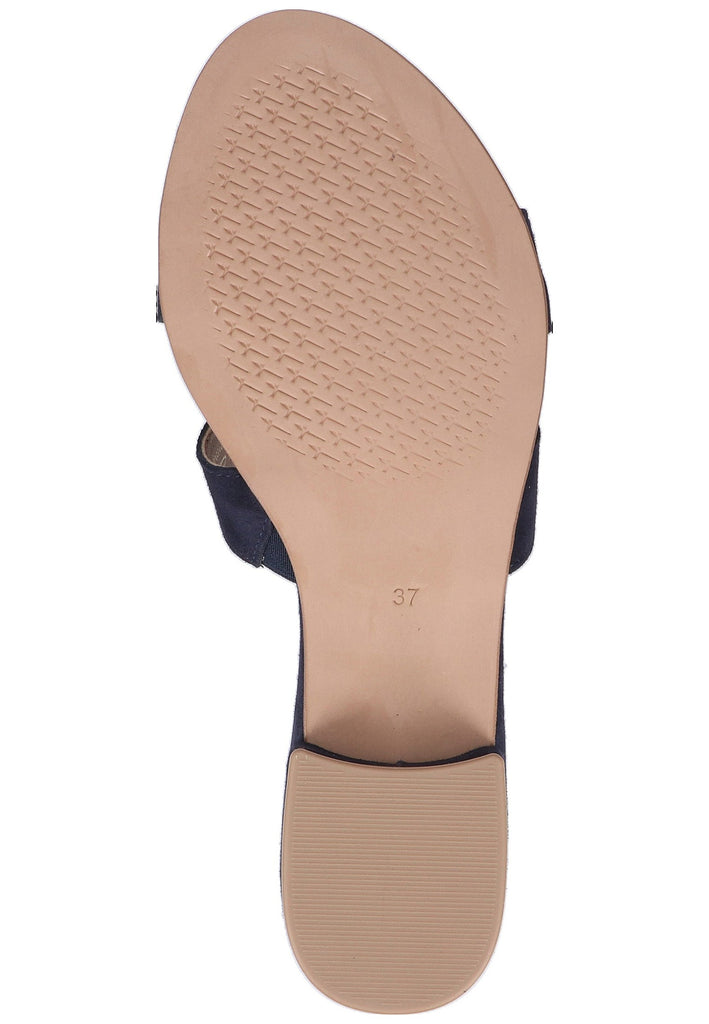 Tamaris Pantoletten Veloursleder Navy - surf4shoes