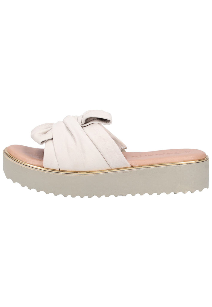 Tamaris Pantoletten Leder Elfenbein - surf4shoes
