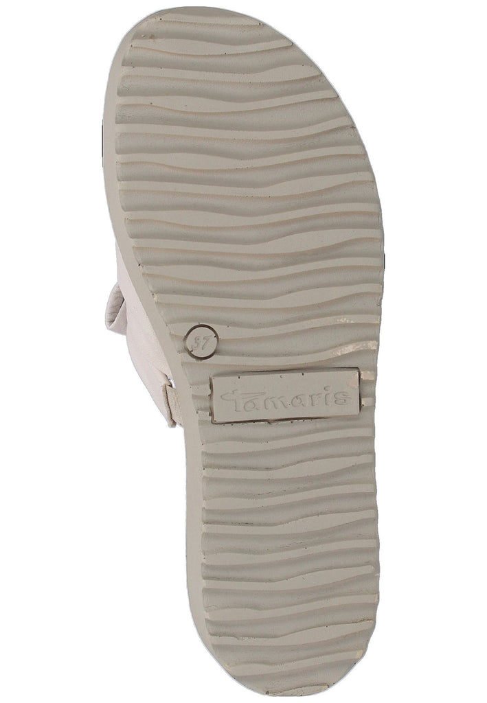 Tamaris Pantoletten Leder Elfenbein - surf4shoes
