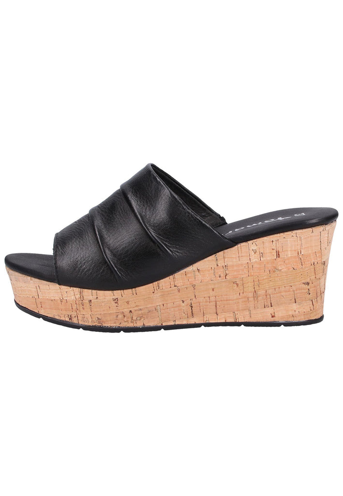 Tamaris Pantoletten Leder Schwarz - surf4shoes