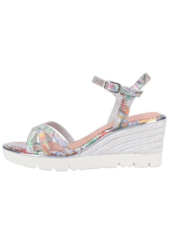 Tamaris Sandalen Textil Silber - surf4shoes