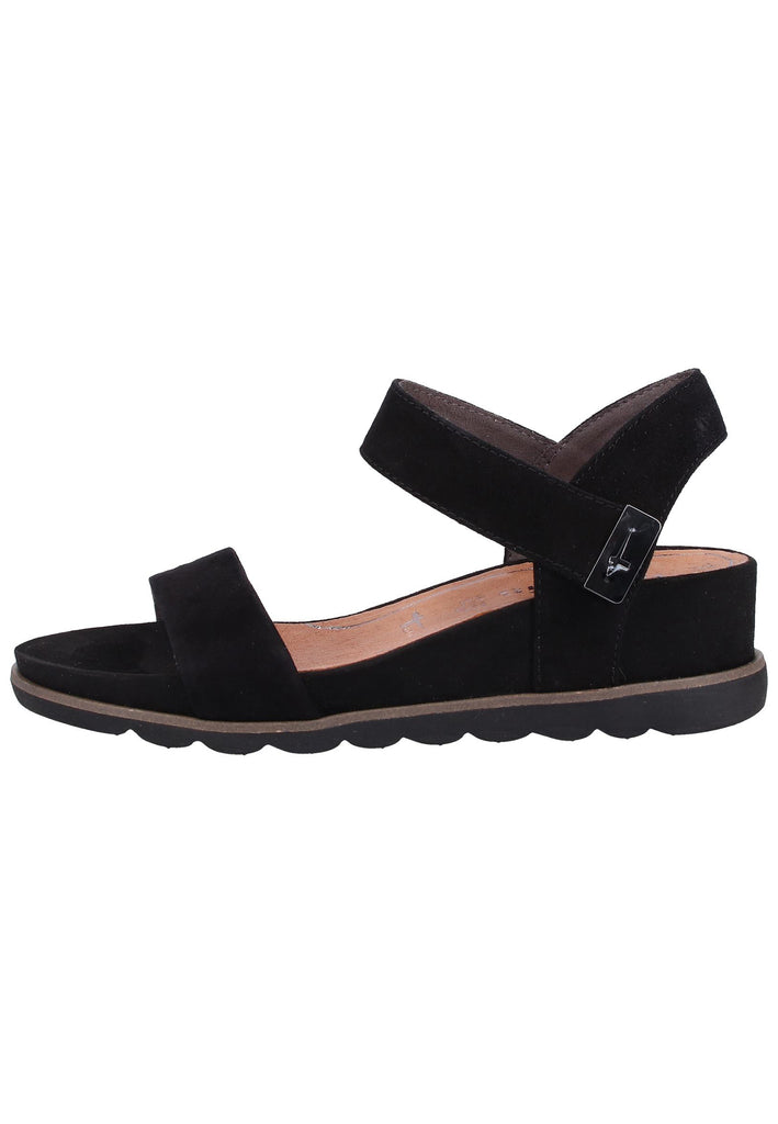 Tamaris Sandalen Veloursleder Schwarz - surf4shoes