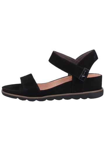 Tamaris Sandalen Veloursleder Schwarz - surf4shoes