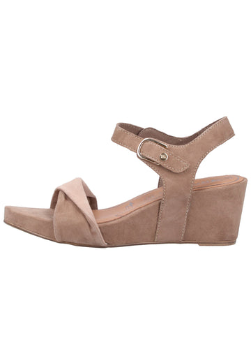 Tamaris Sandalen Veloursleder Taupe - surf4shoes