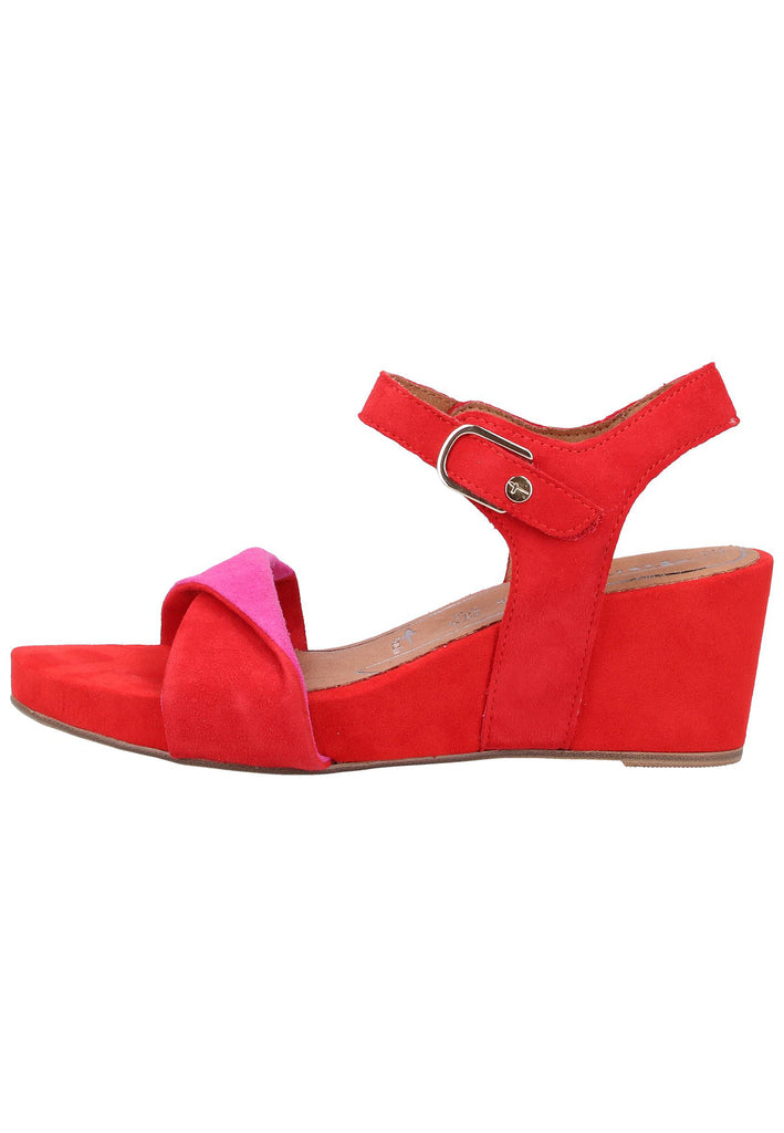 Tamaris Sandalen Veloursleder Rot - surf4shoes