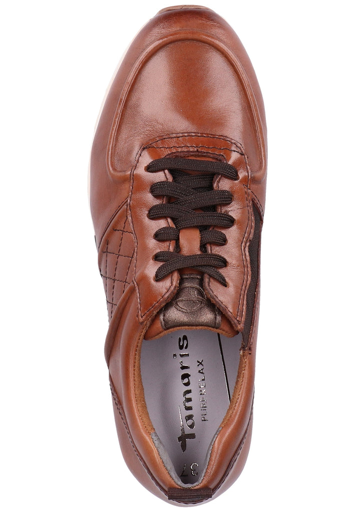 Tamaris Sneaker Leder/Synthetik Cognac - surf4shoes