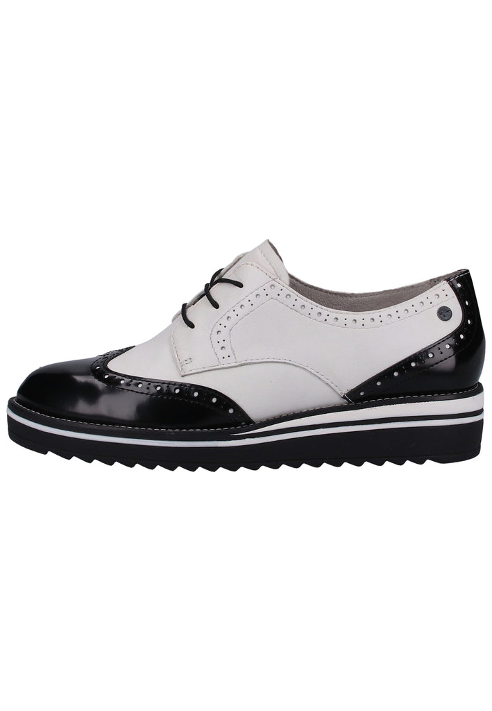 Tamaris Halbschuhe Leder/Synthetik Weiß/Schwarz - surf4shoes