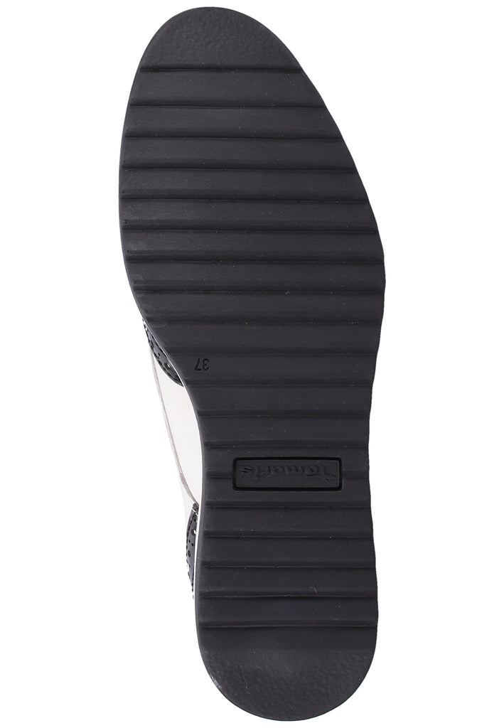 Tamaris Halbschuhe Leder/Synthetik Weiß/Schwarz - surf4shoes