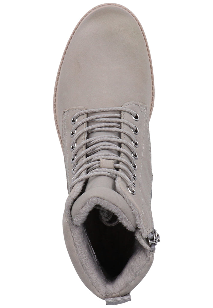 Tamaris Stiefelette Nubukleder Hellgrau Warmfutter - surf4shoes