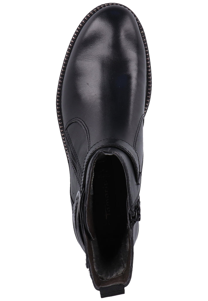 Tamaris Stiefelette Leder/Synthetik Schwarz Warmfutter - surf4shoes