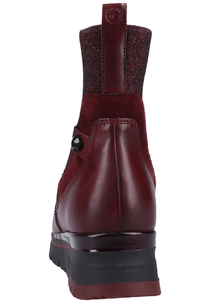 Tamaris Stiefelette Veloursleder Bordeaux - surf4shoes