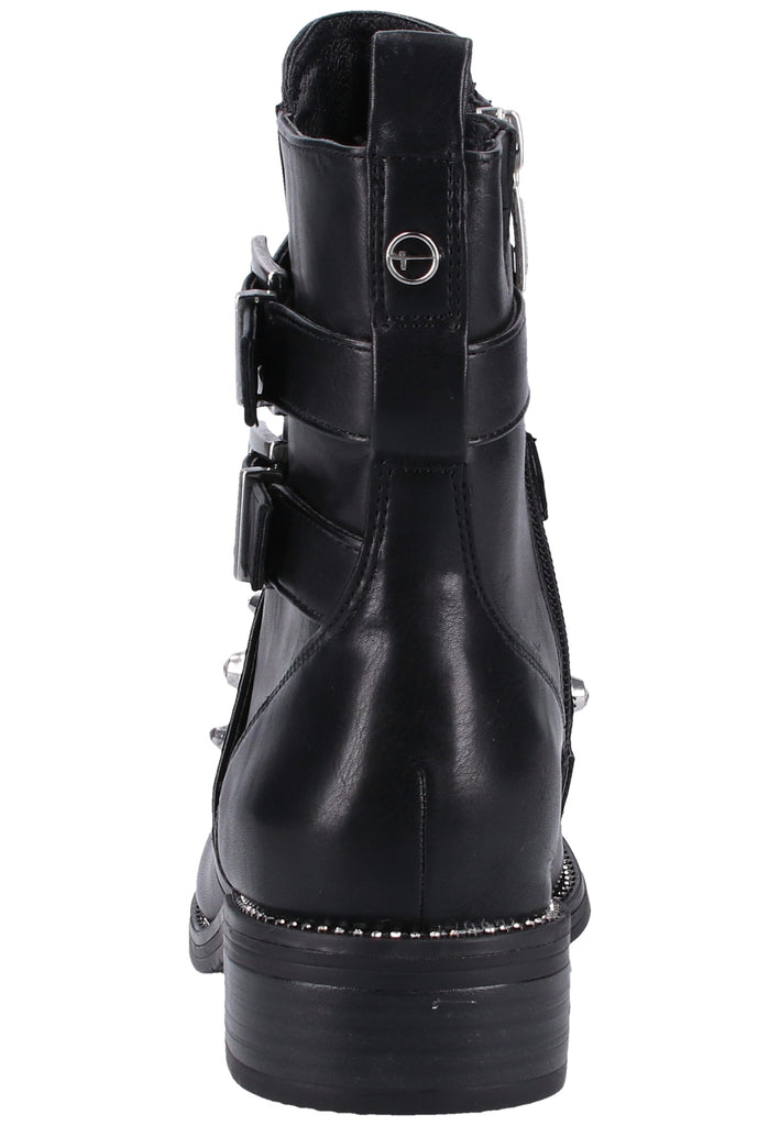 Tamaris Stiefelette Leder/Synthetik Schwarz/Schwarz - surf4shoes