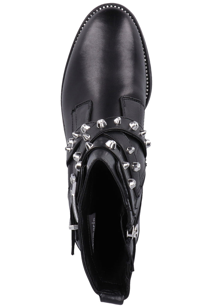 Tamaris Stiefelette Leder/Synthetik Schwarz/Schwarz - surf4shoes